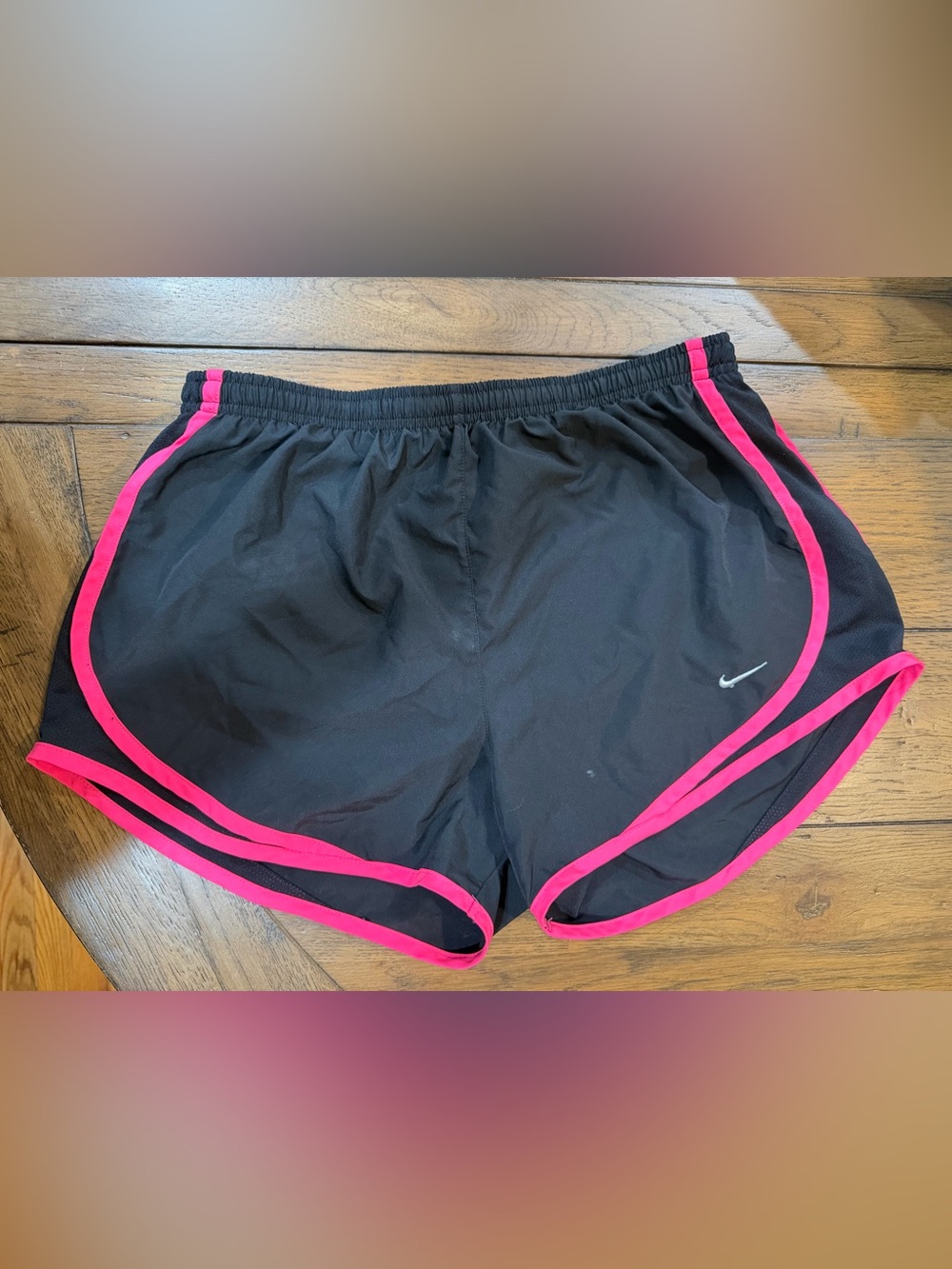 Nike Women’s Black Athletic Shorts with Pink Trim